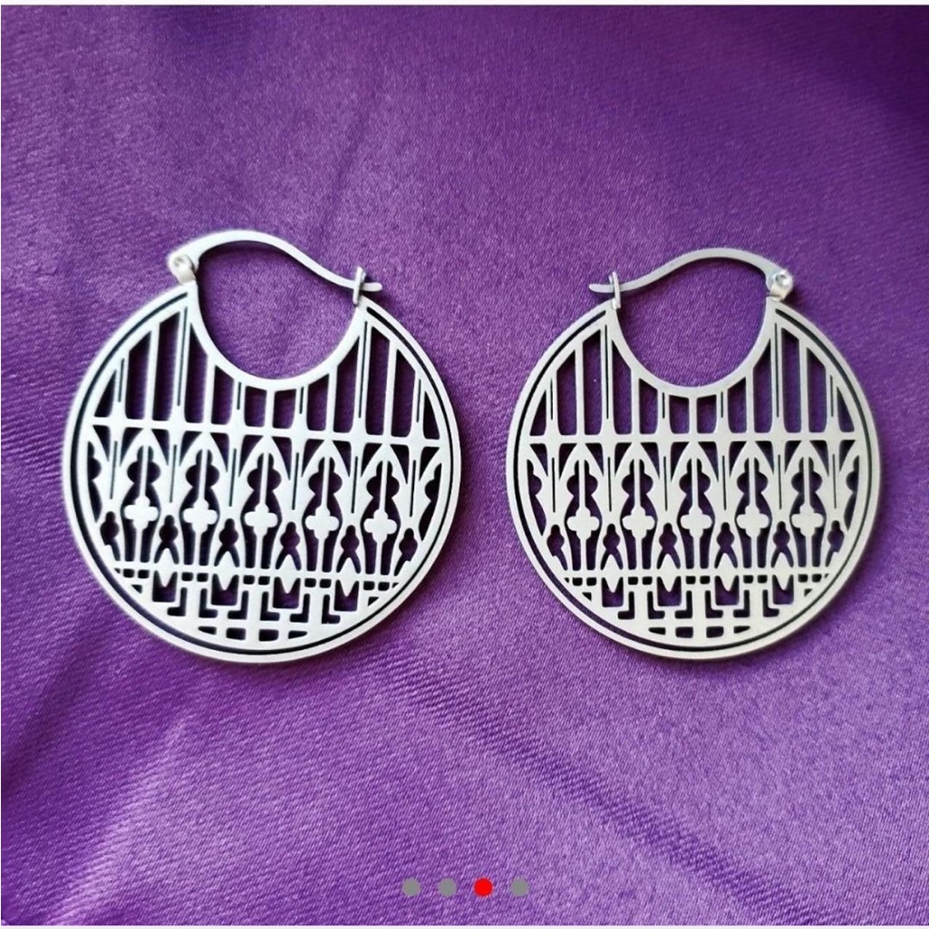 Steel Basilica Gothic Cathedral Killstar Hoop Earrings